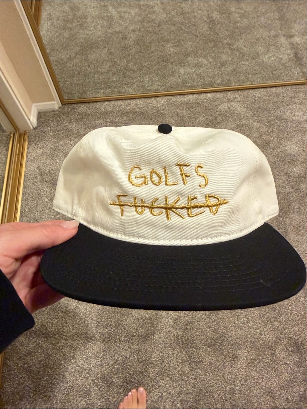 Brand new White and Black Embroidered Baseball Cap